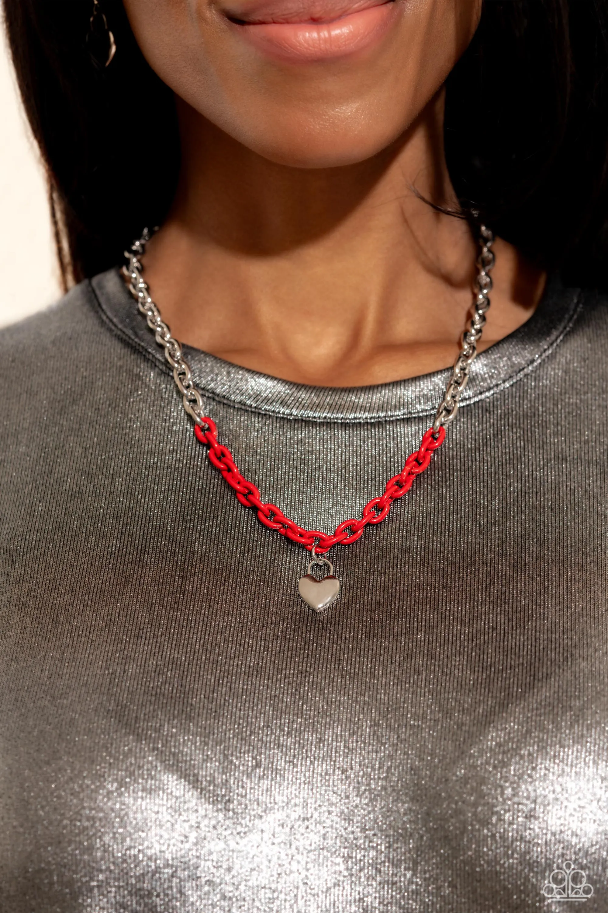 Necklace Locked Down - Red SET35