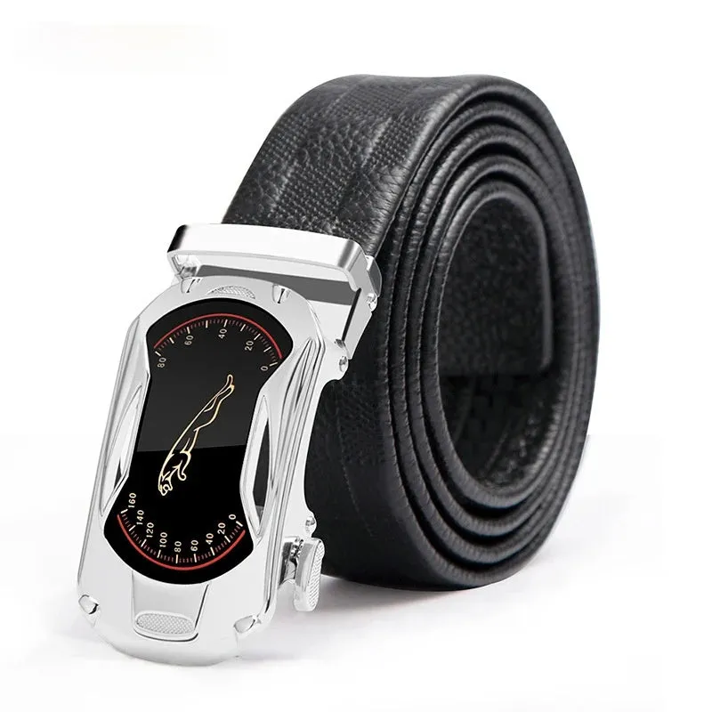 New Famous Brand Men's Belt High Quality Genuine Leather Belts Metal Automatic Buckle Luxury Designer Business Male Waist Band