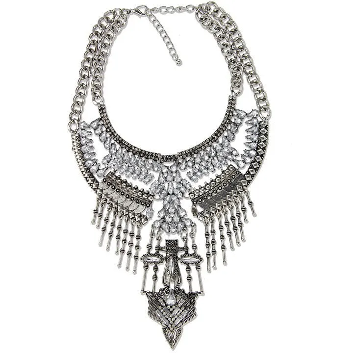 New Fashion Hot Sale Vintage Boho Crystal Collares Statement Necklaces & Pendants Long Choker Maxi Necklaces Women Jewelry