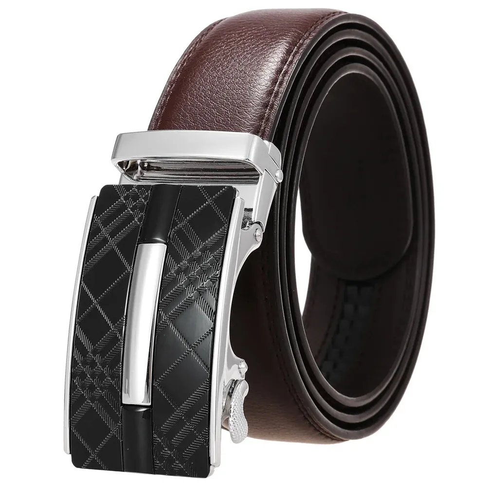 New Men's Belts Metal Automatic Buckle Belt for Men Genuine Leather Luxury Designer Male Belt High Quality Designer Waist Band