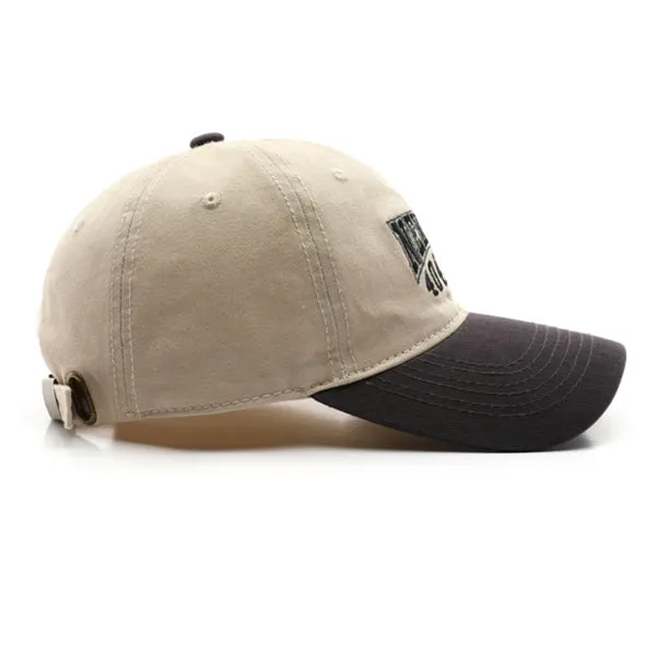 New York Embroidery Grey and Beige Adjustable Baseball Cap 紐約刺绣灰色米色可調節棒球帽 KCHT2402