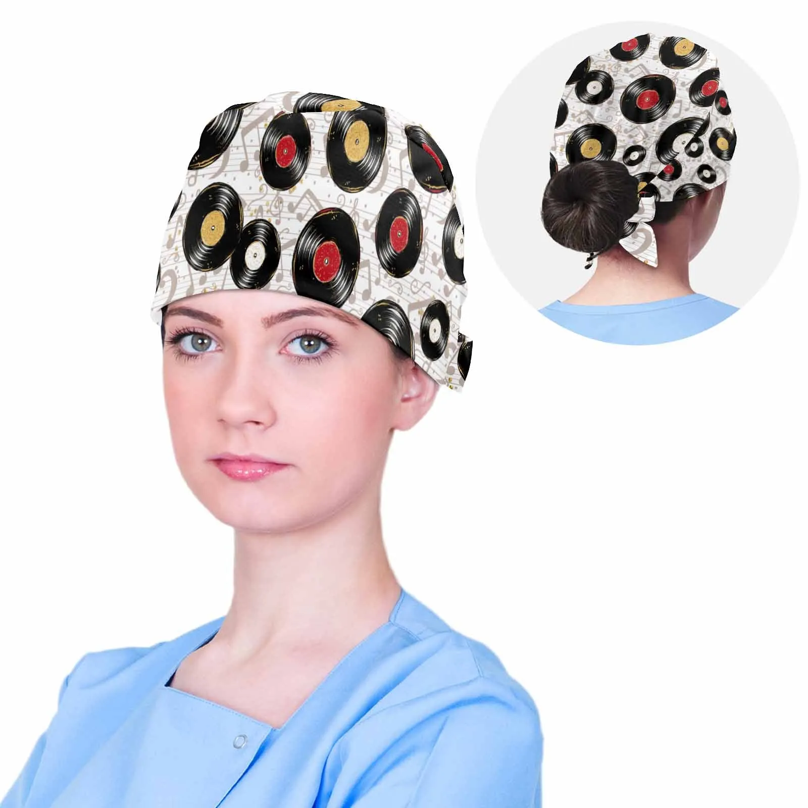 Nurse Scrub Cap Music Records White  Scrub Cap