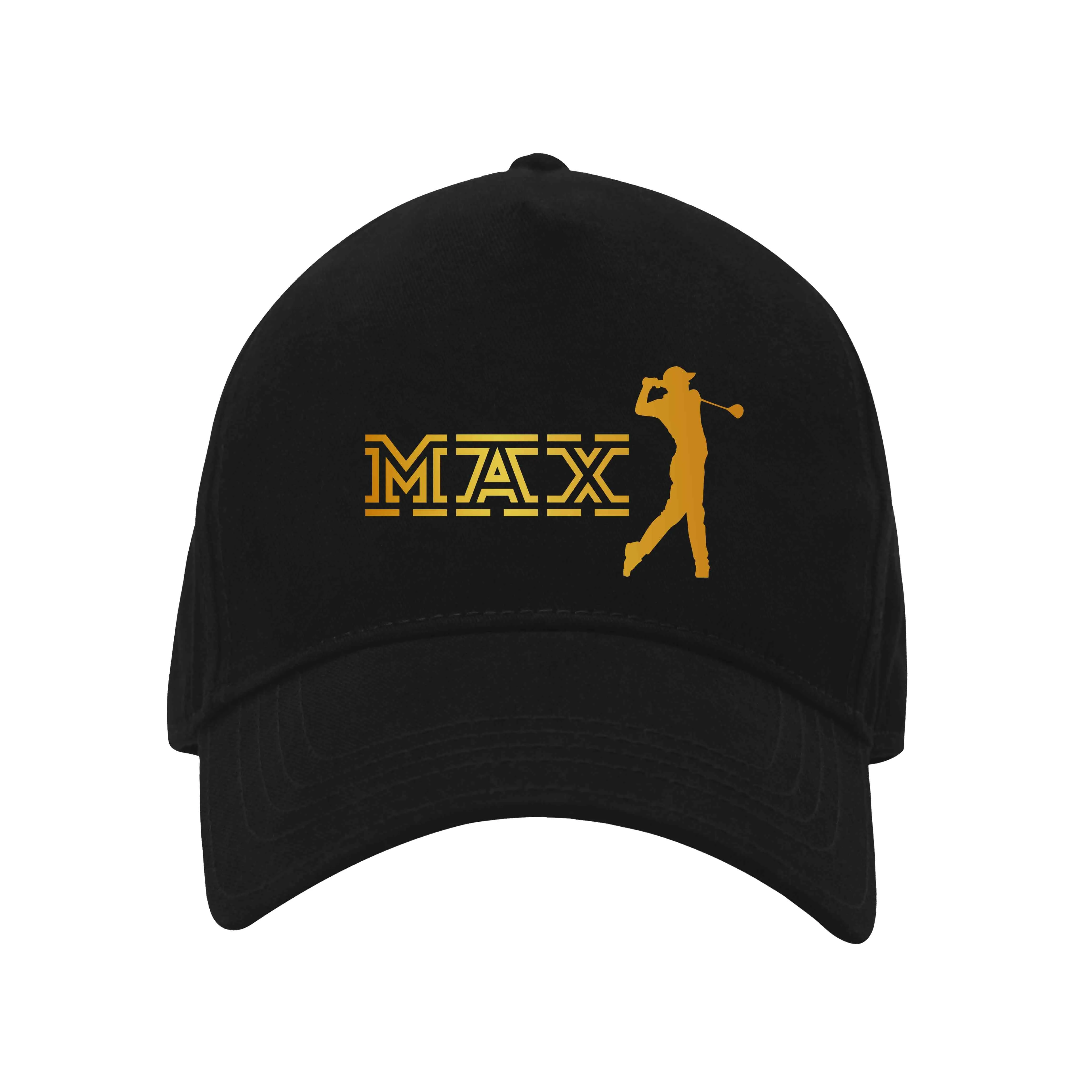 Nutcase Black Color Cap - Personalized with Name Black Caps - Golf