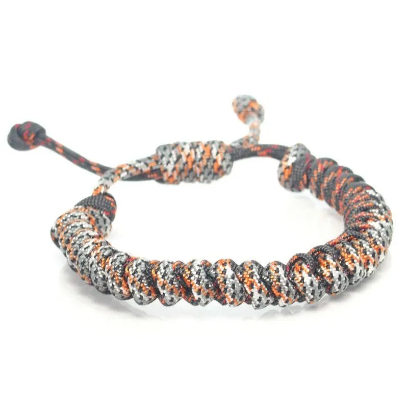 Nylon Parachute Cord Adjustable Bracelet Silver/Grey