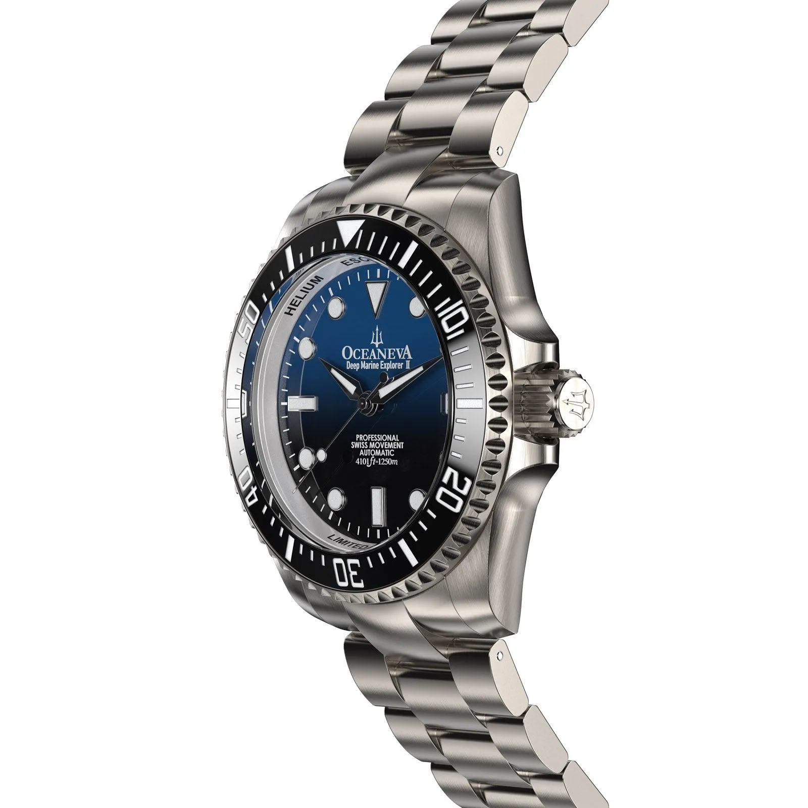 Oceaneva Deep Marine Explorer II1250M Titanium Watch Blue Black