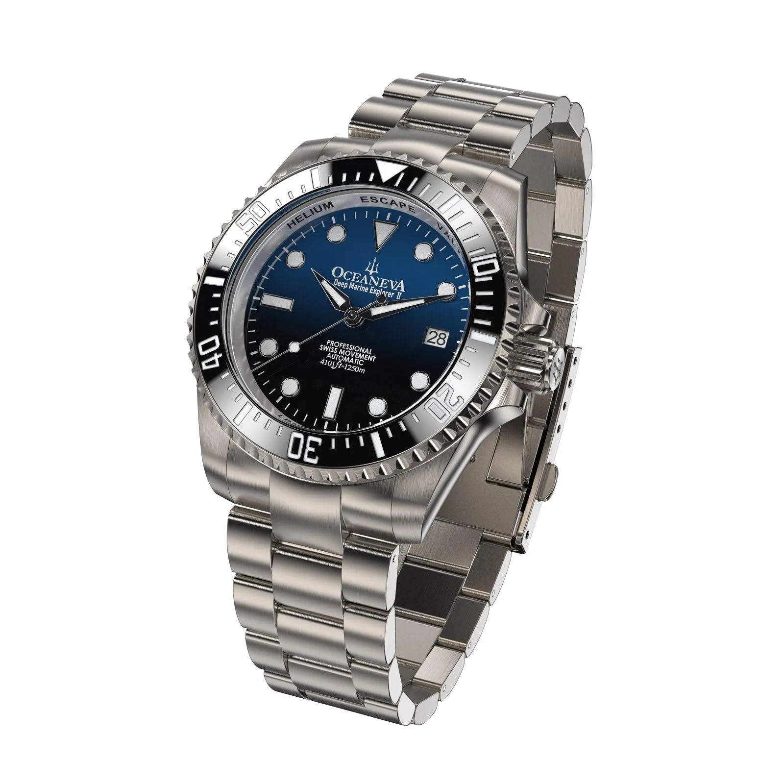 Oceaneva Deep Marine Explorer II1250M Titanium Watch Blue Black