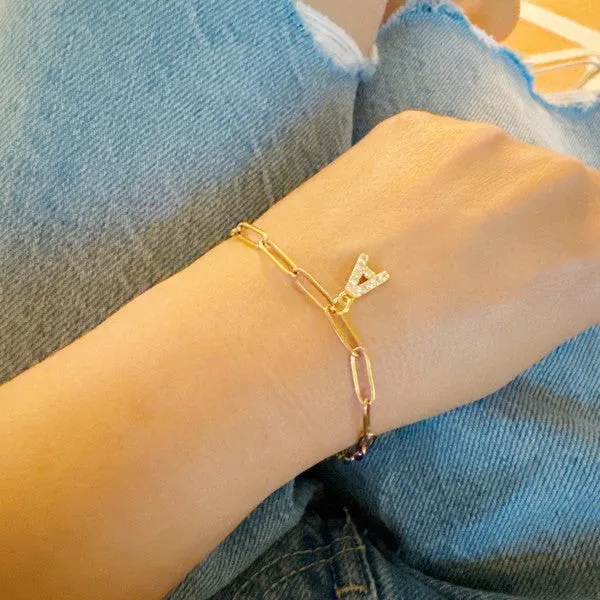 Oh Simple Initial Chain Bracelet