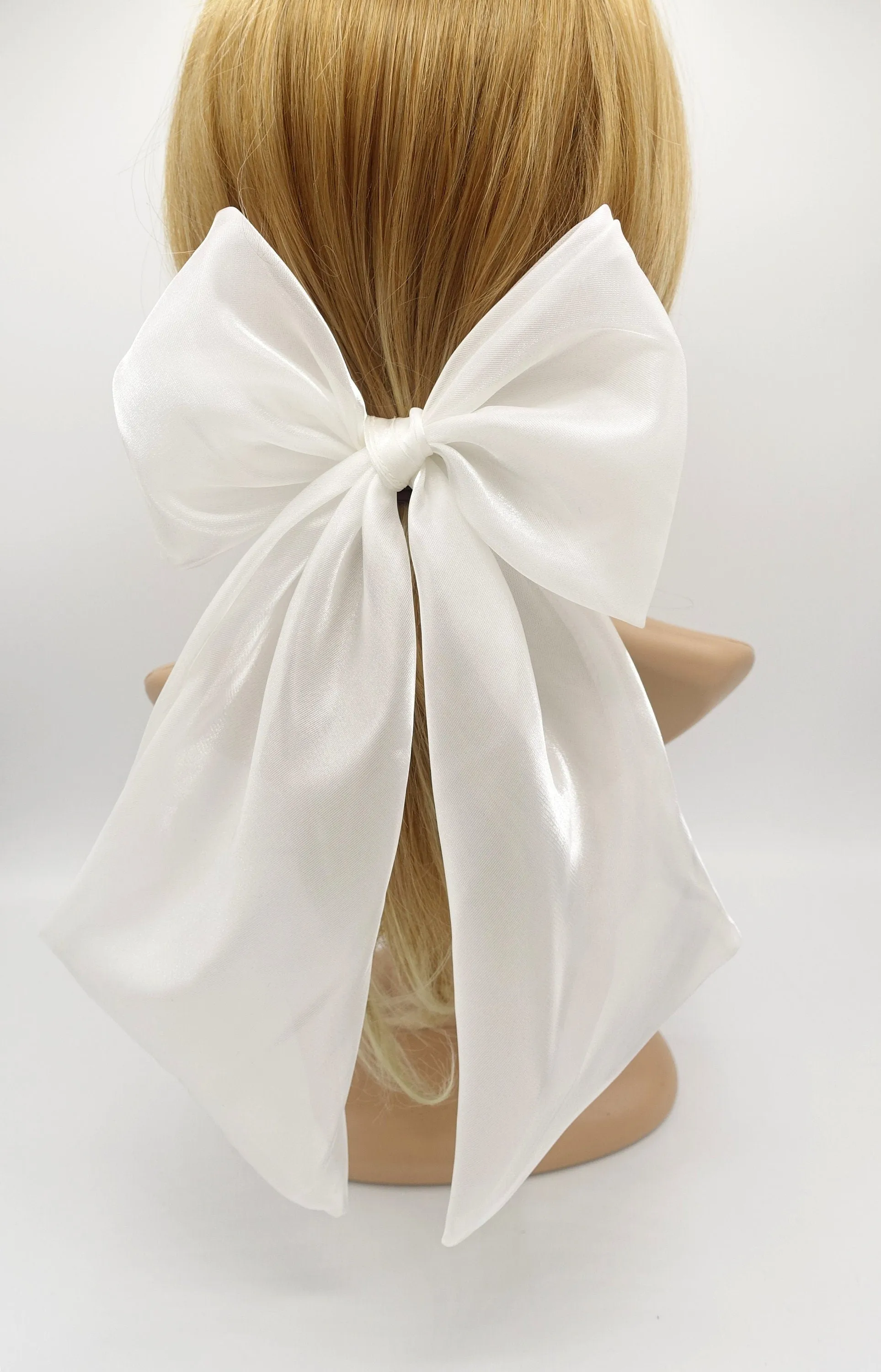 organza giant hair bow wide tail oversized hair accessory for women