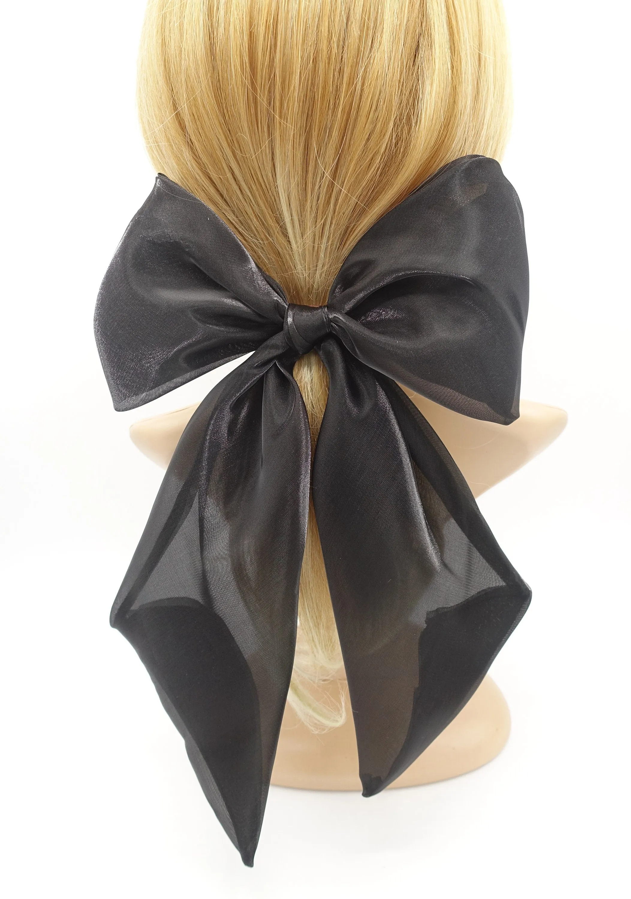 organza giant hair bow wide tail oversized hair accessory for women