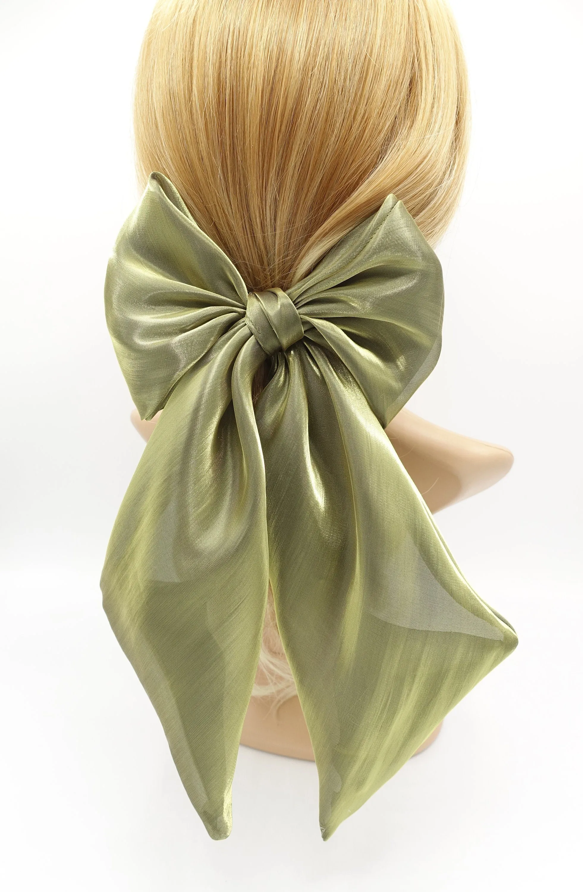 organza giant hair bow wide tail oversized hair accessory for women