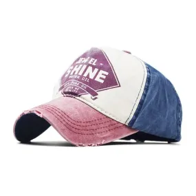 Patchwork Baseball Cap Women Summer Denim Hats Men Spring Printed Baseball Hats Cotton Outdoor Vintage Hole Visor Casual Cap