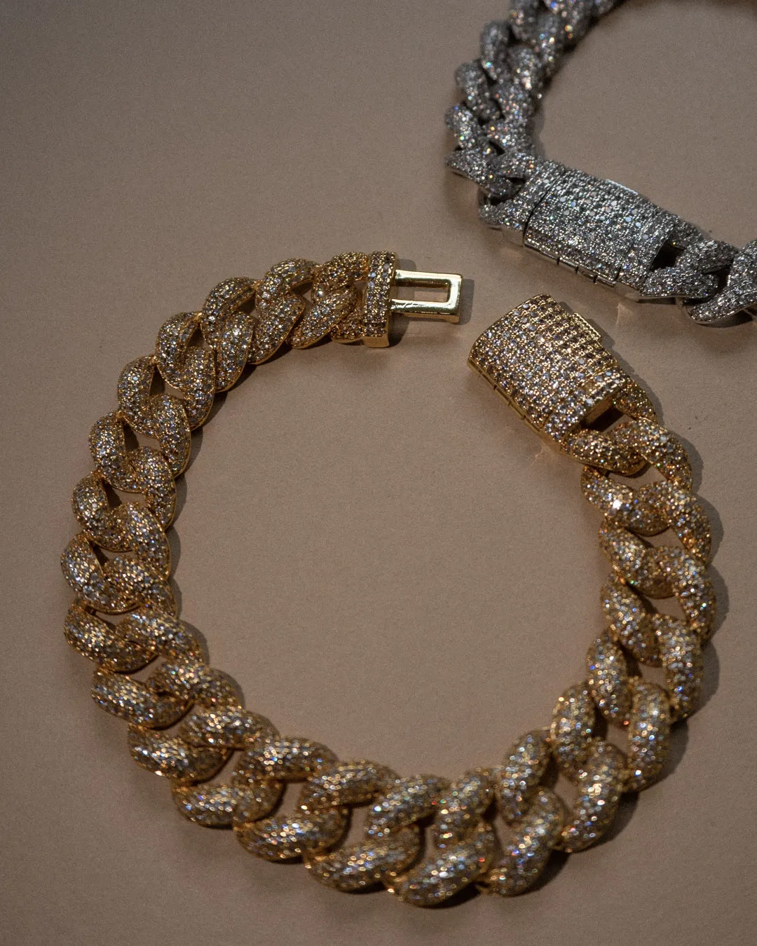 Pave Cuban Link Bracelet- Gold