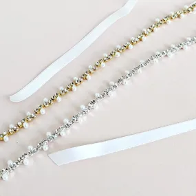 Pearl Belt Rhinestone Sash