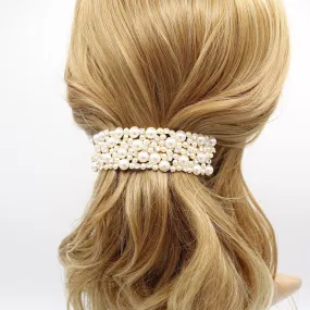 pearl hair barrette, occasion hair barrette, rhinestone hair barrette for women