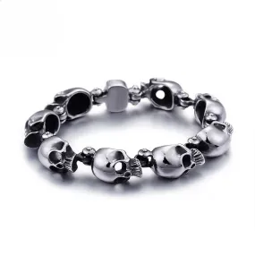 Personalized Punk Skull Bracelet for Men - Trendy Titanium Steel Jewelry