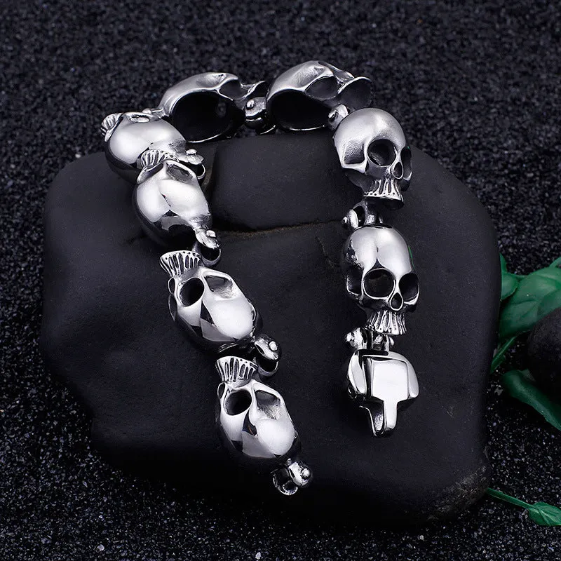 Personalized Punk Skull Bracelet for Men - Trendy Titanium Steel Jewelry