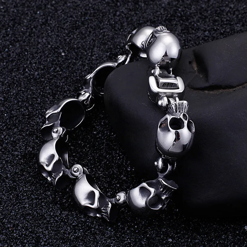 Personalized Punk Skull Bracelet for Men - Trendy Titanium Steel Jewelry