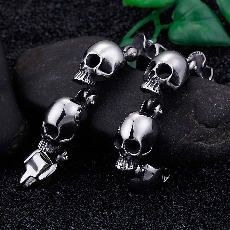 Personalized Punk Skull Bracelet for Men - Trendy Titanium Steel Jewelry