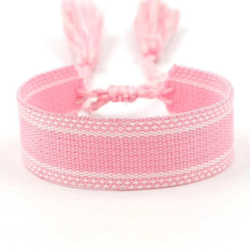 Personalized Woven Bracelet - Pink