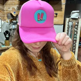 Pink Boots Trucker Hat