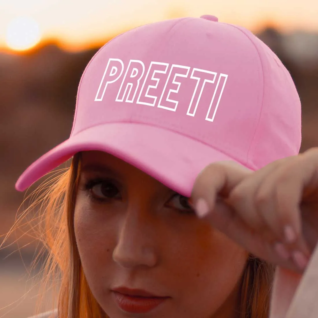 Pink Caps for Women Ladies - Add Name