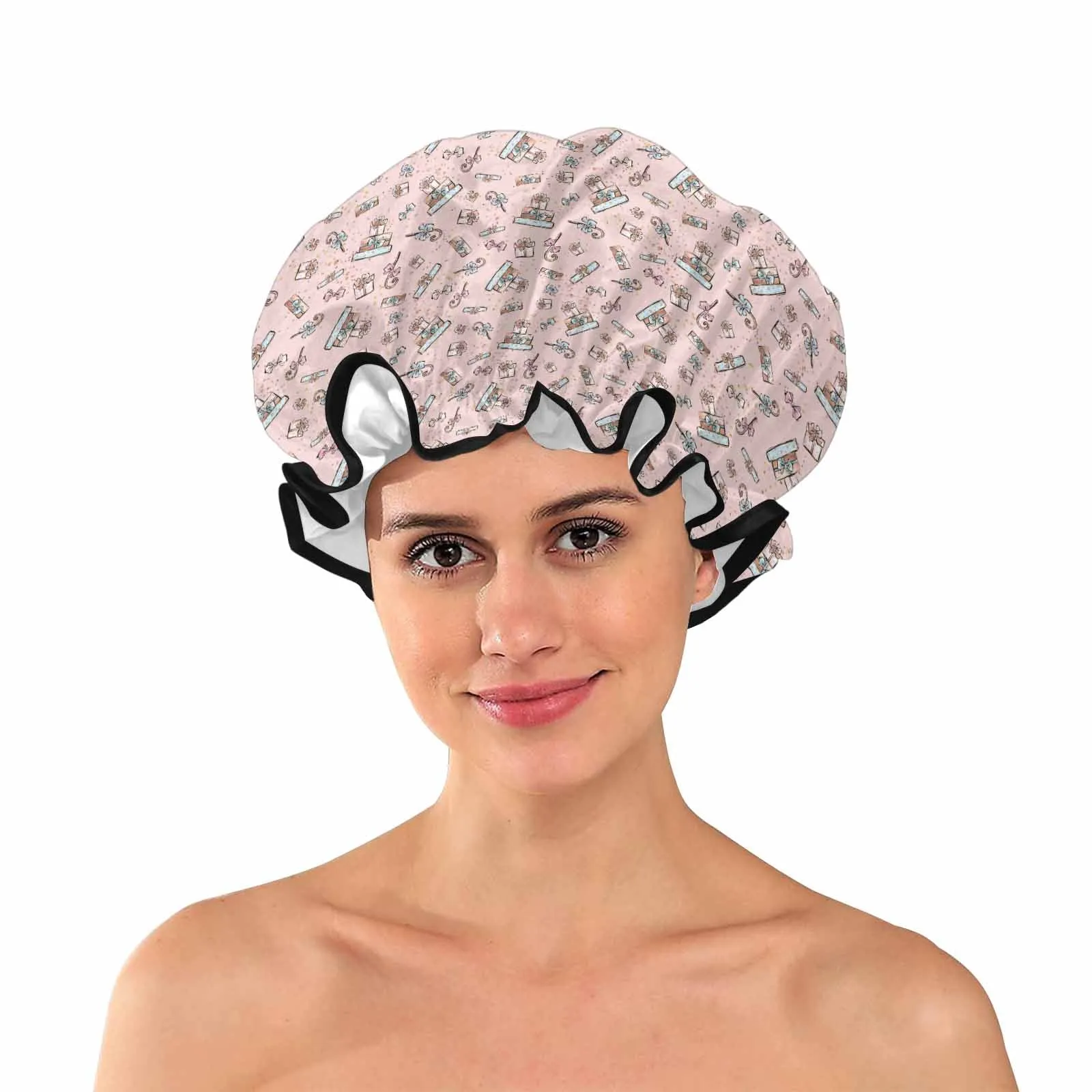 Pink Christmas presents 50  Shower Cap