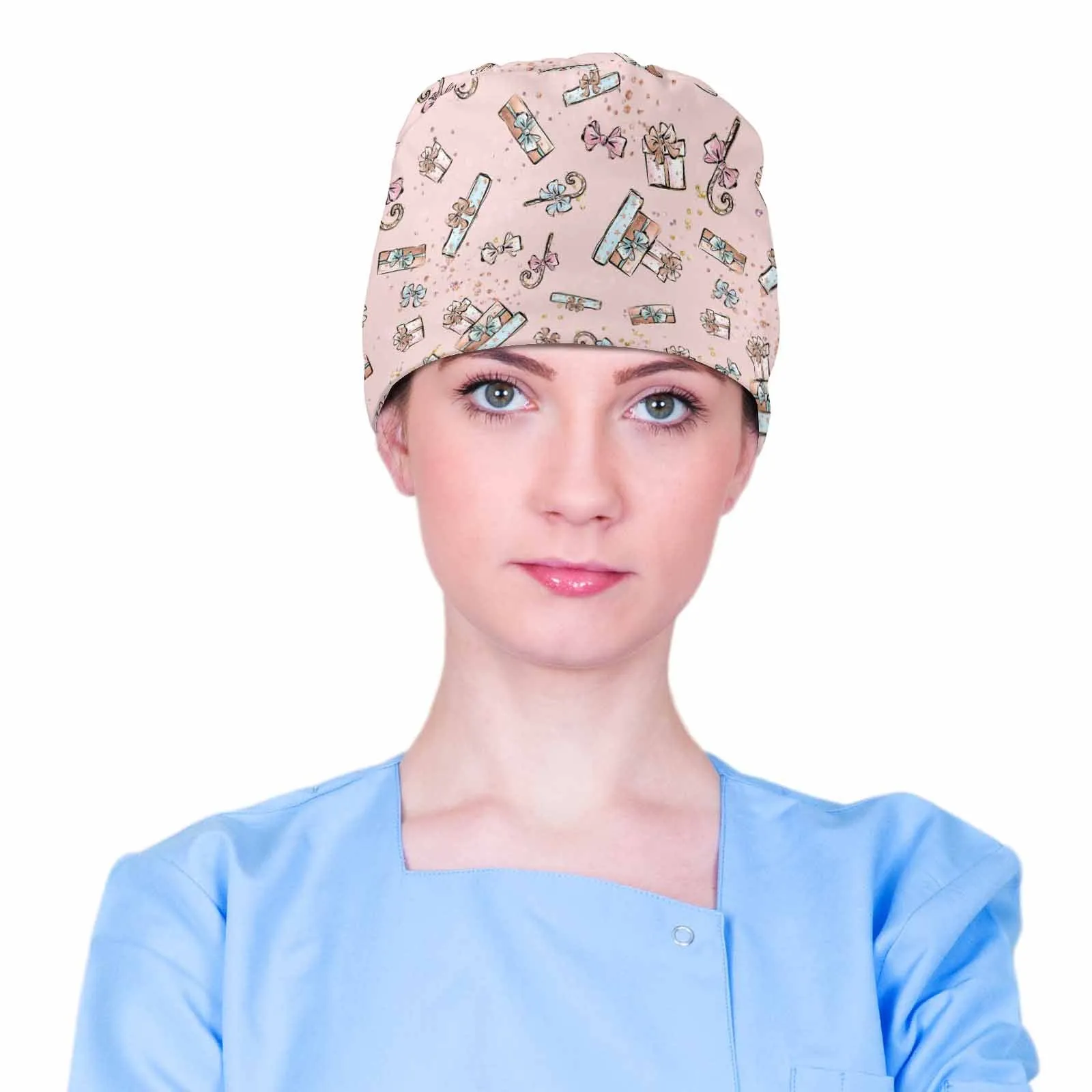 Pink Christmas Presents  Scrub Cap