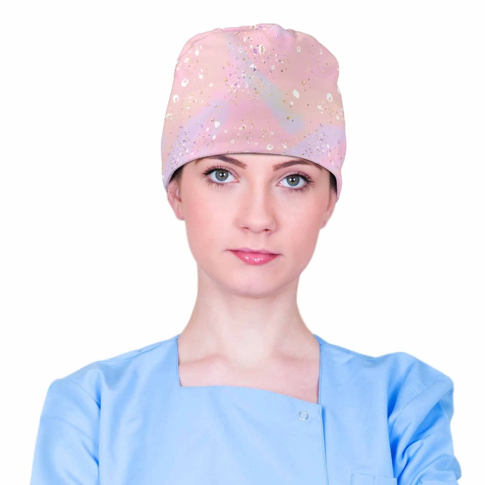 Pink Splash  Scrub Cap