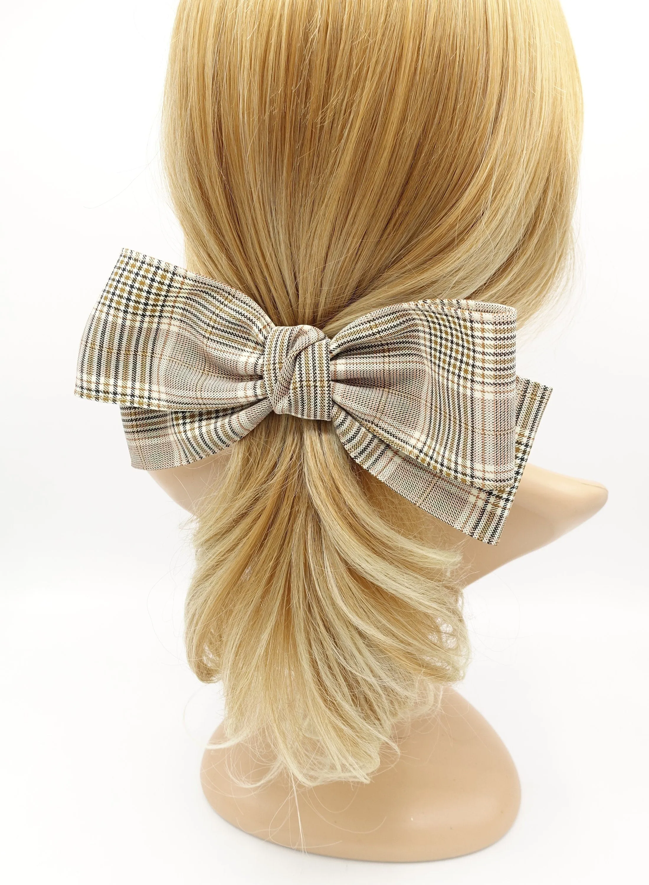 plaid hair bow office hair accessory for women