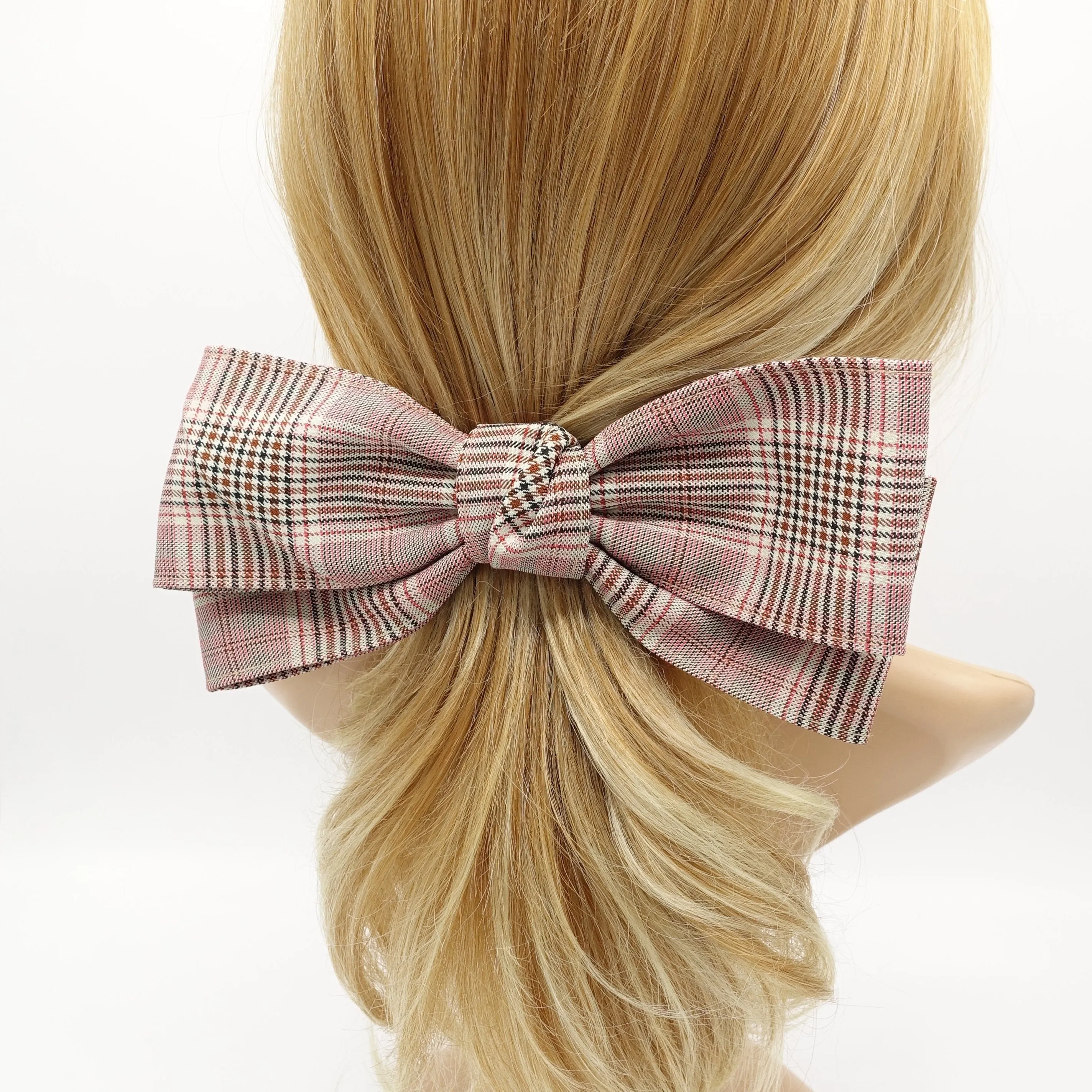 plaid hair bow office hair accessory for women