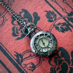 Pocket Watch Necklaces in Silver or Gunmetal