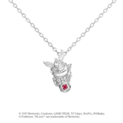 [Pokémon]Flareon & Pokéball necklace platinium