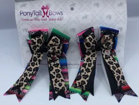 PonyTail Bows- Leopard Sarape