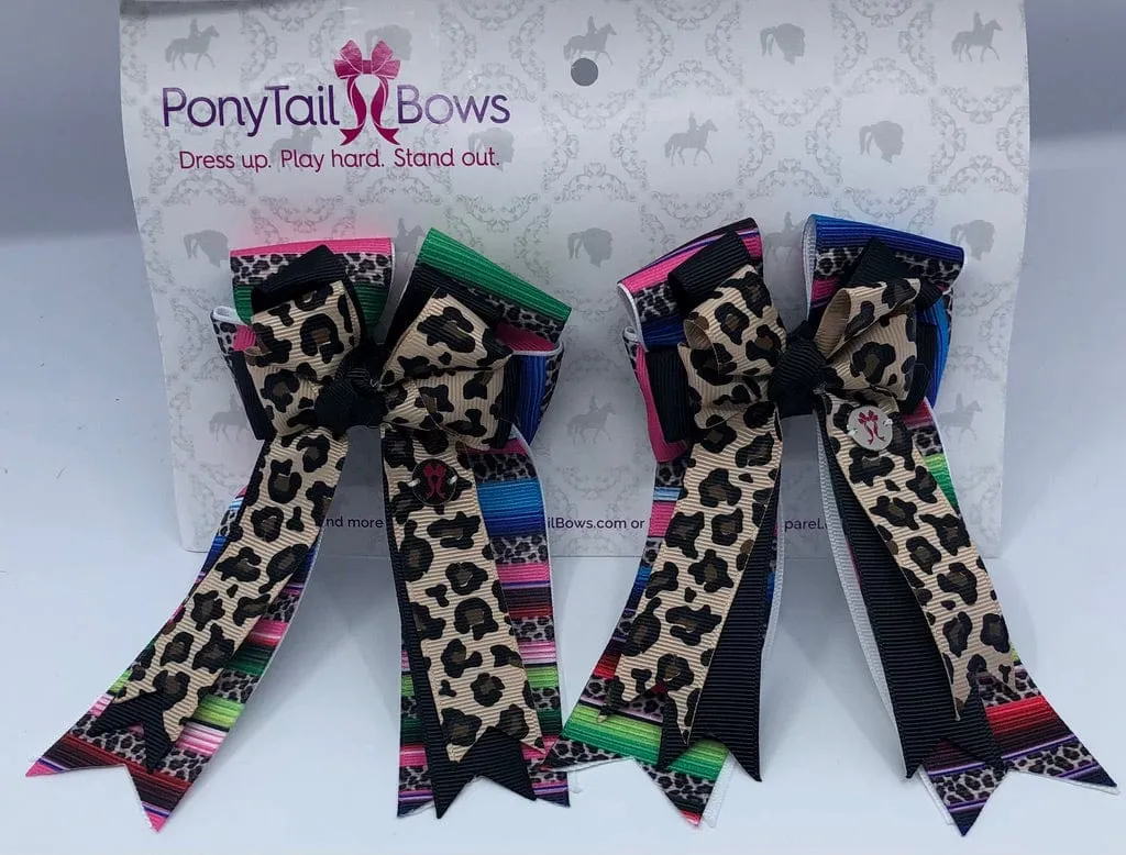 PonyTail Bows- Leopard Sarape