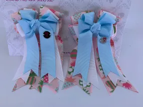 PonyTail Bows- Pineapple Fun Baby Blue