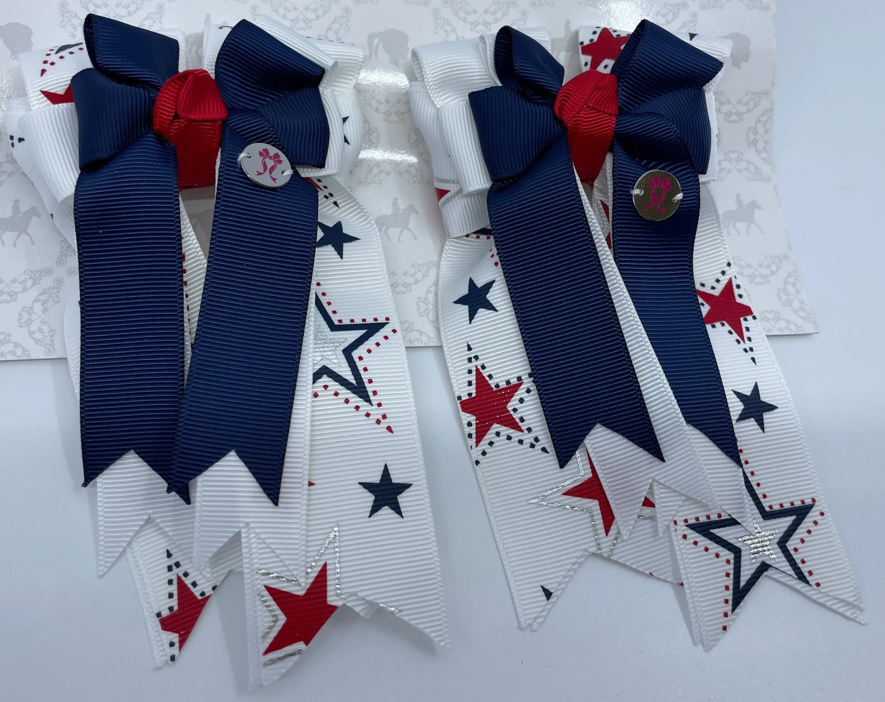 PonyTail Bows- Star Spangled