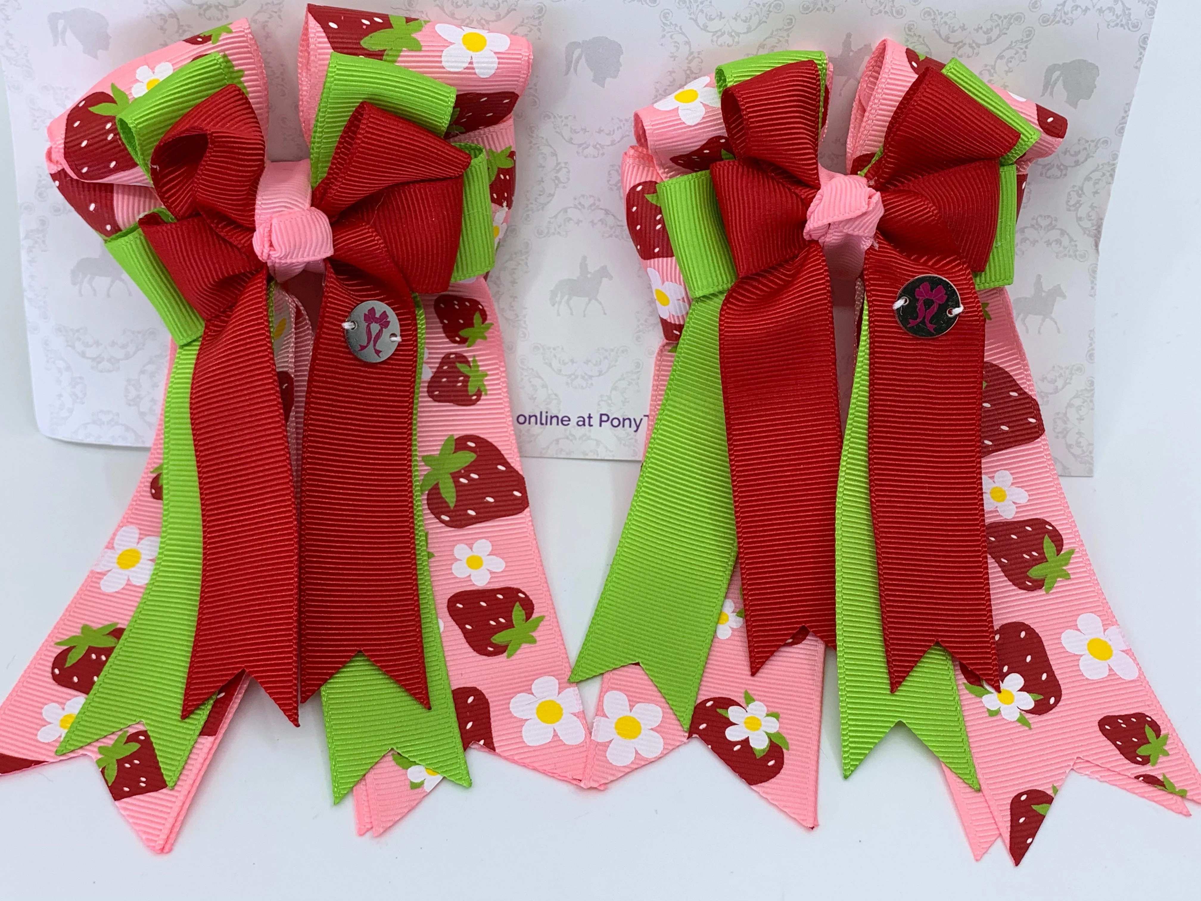 PonyTail Bows- Strawberry Fun