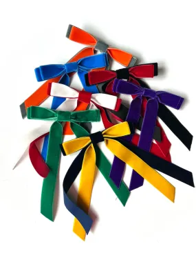 Private School Velvet Long Bow Series | Local High School Edition | Hair Tie, Barrette or Clip | School Spiritwear