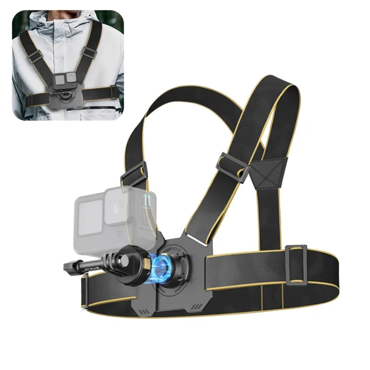 PULUZ Magnetic Quick-release Chest Strap Harness Belt (Black)