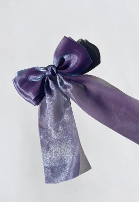 Purple Organza Hair Bow Barrette