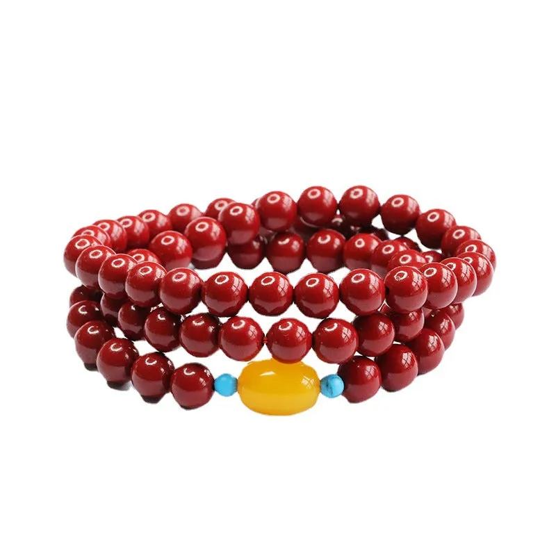 Purple Sand Multi-ring Bracelet Cinnabar Yellow Chalcedony Bracelet