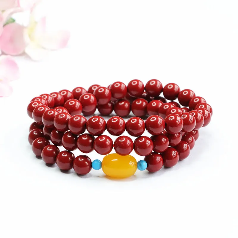 Purple Sand Multi-ring Bracelet Cinnabar Yellow Chalcedony Bracelet