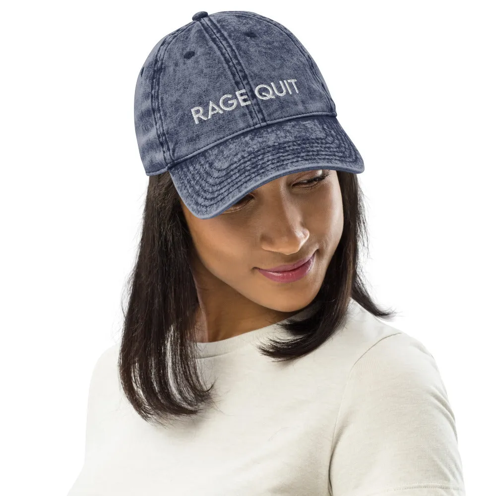 Rage Quit | Vintage Denim Cap