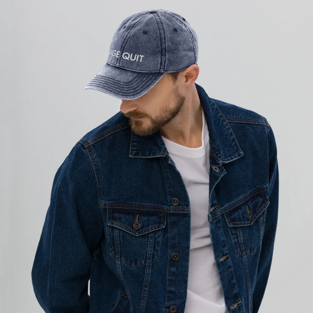 Rage Quit | Vintage Denim Cap