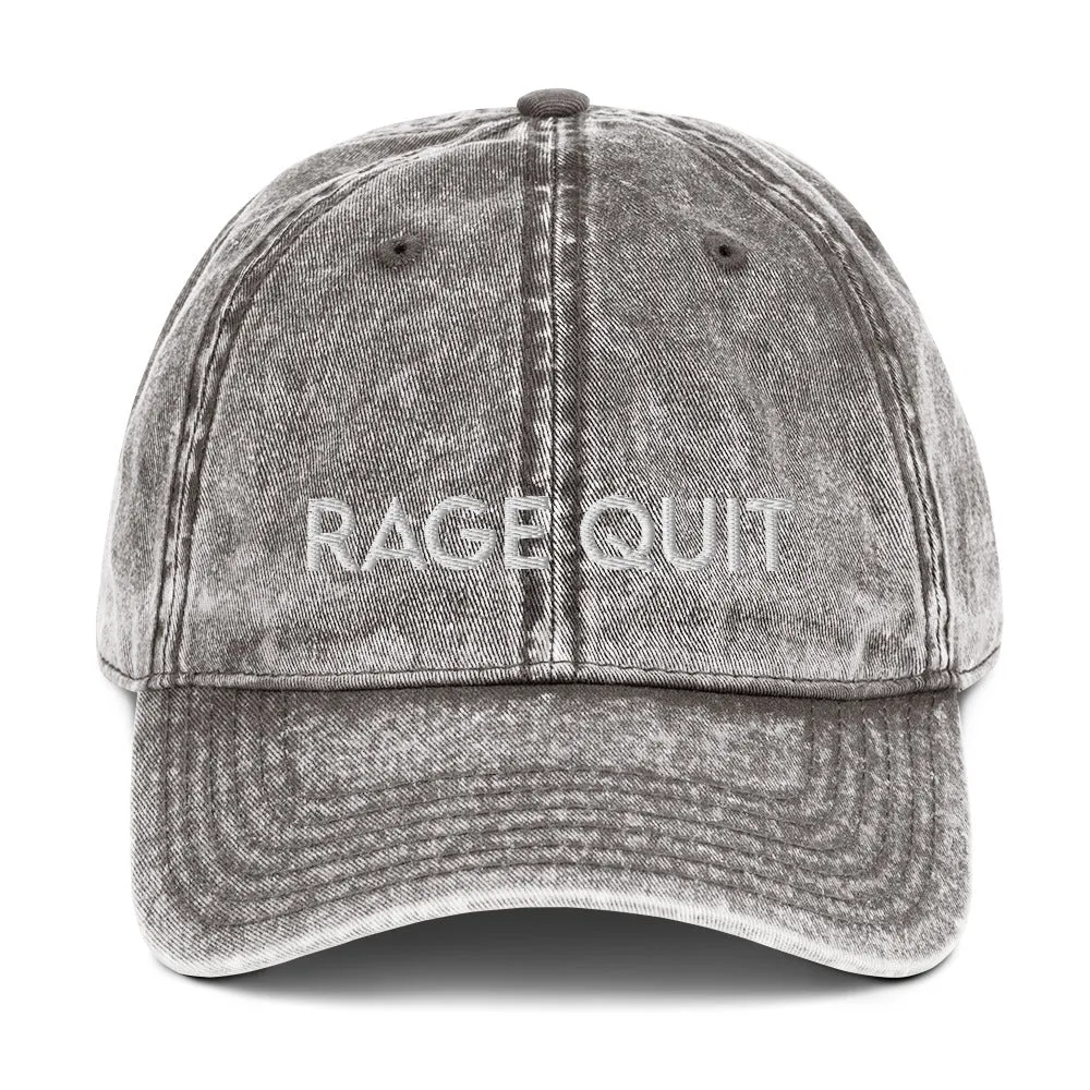 Rage Quit | Vintage Denim Cap