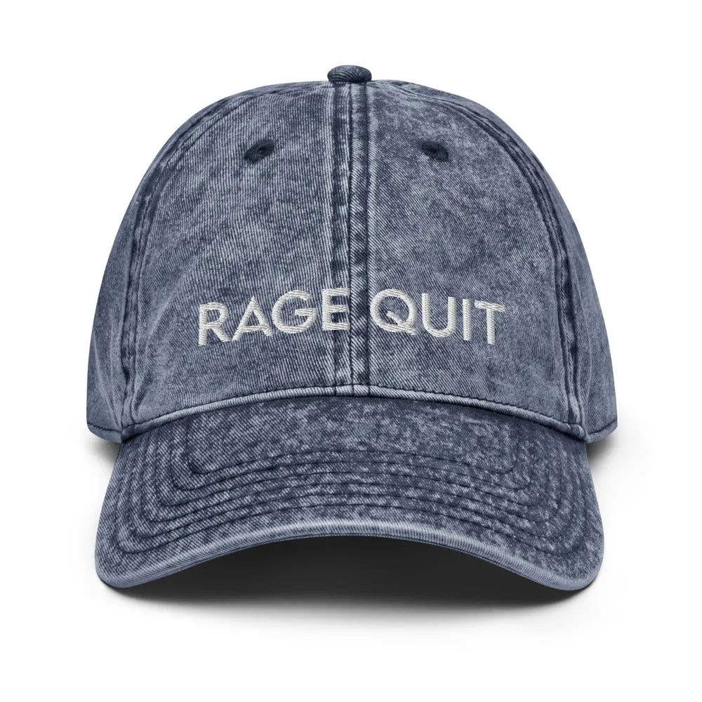 Rage Quit | Vintage Denim Cap