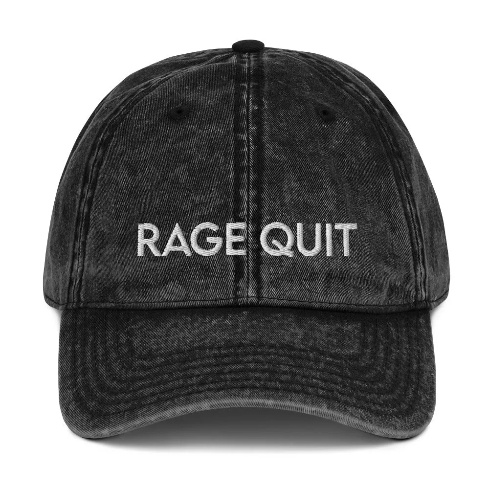 Rage Quit | Vintage Denim Cap