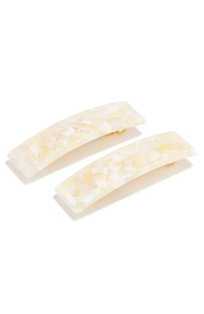 Rectangle Barrette Pair - Pavlova