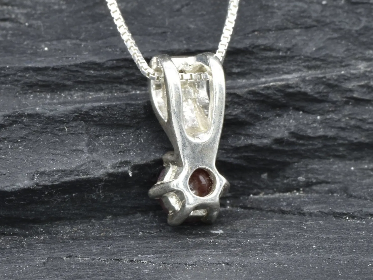 Red Ruby Pendant - Genuine Ruby Necklace, Dainty Ruby Pendant