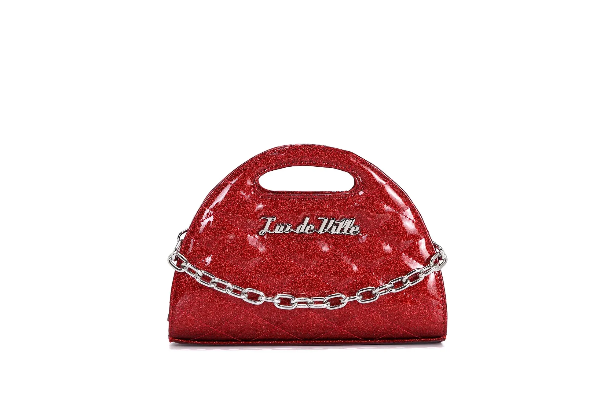 Red Rum Sparkle Half Moon Tiny Tote